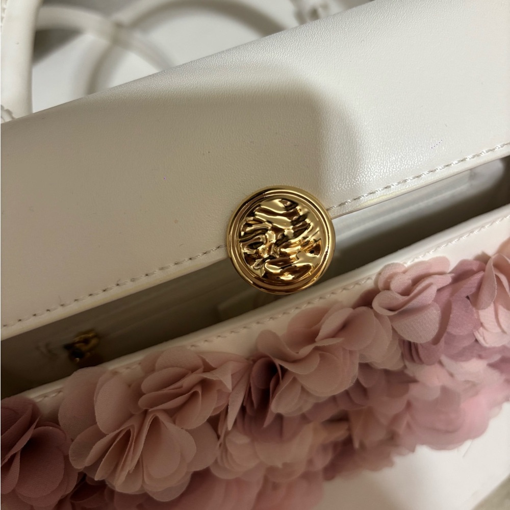 Charles & Keith Floral Mesh Top Handle Bag - Chalk - Picture 6 of 8